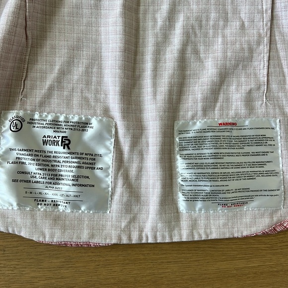 Ariat FR Basin Work Shirt Fire Resistant Long Sleeve Plaid Button Down Large - Picture 11 of 15